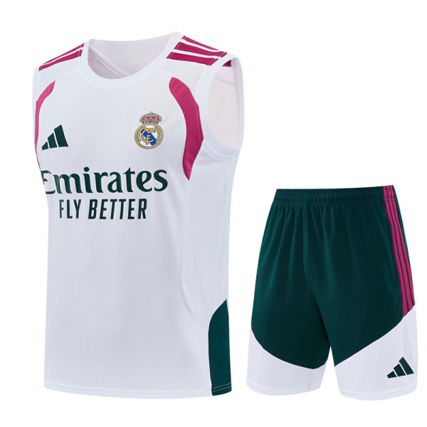 2026-27 RMA White Tank top and shorts suit