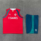2026-27 Portugal Red Tank top and shorts suit