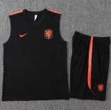 2026-27 Netherlands Black Tank top and shorts suit #D26038