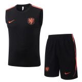2026-27 Netherlands Black Tank top and shorts suit #D26038