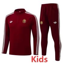 2026-27 Spain Brown Red Kids Half Pull Tracksuit #E26049(童装)(半拉链)