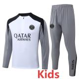 2026-27 PSG Jordan White Gray Kids Half Pull Tracksuit #E26044(童装)(半拉链)