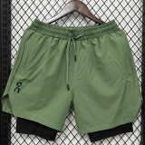 D632 ON Green Casual Short Pants