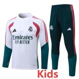 2026-27 RMA White Kids Half Pull Tracksuit #E26066(童装)(半拉链)