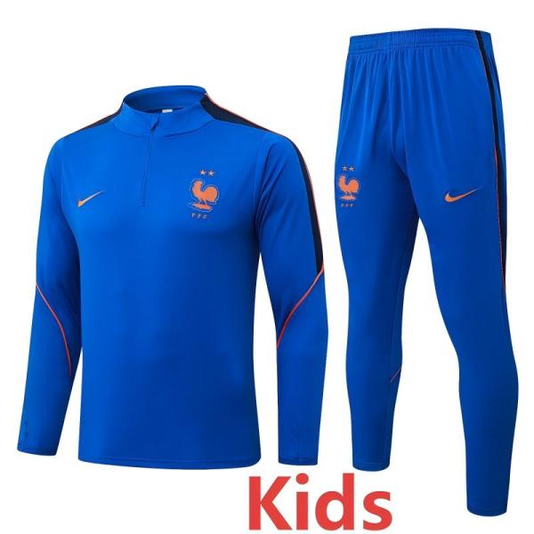 2026-27 France Fancy blue Kids Half Pull Tracksuit #E26058(童装)(半拉链)