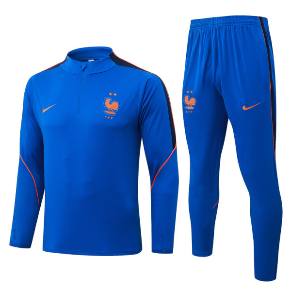 2026-27 France Fancy blue Half Pull Tracksuit #B26042(半拉链)