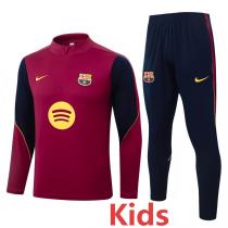 2026-27 BAR Brown Red Kids Half Pull Tracksuit #E26075(童装)(半拉链)