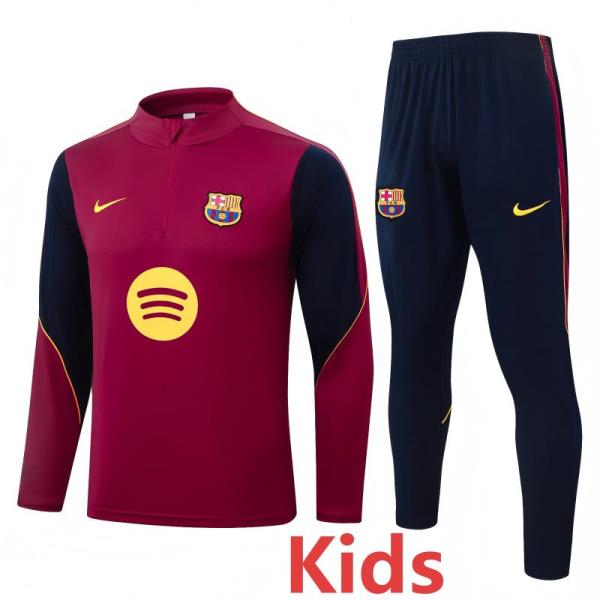 2026-27 BAR Brown Red Kids Half Pull Tracksuit #E26075(童装)(半拉链)