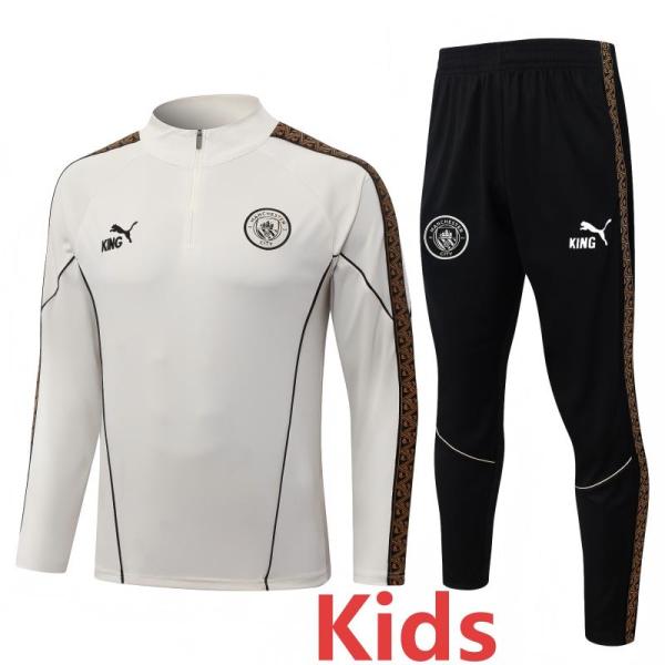 2026-27 Man City Beige Kids Half Pull Tracksuit #E26054(童装)(半拉链)