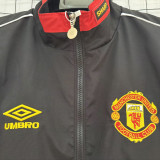 1996-1997 Man Utd Black Red Retro Windbreaker