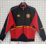 1996-1997 Man Utd Black Red Retro Windbreaker