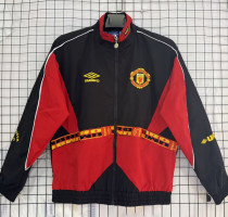 1996-1997 Man Utd Black Red Retro Windbreaker