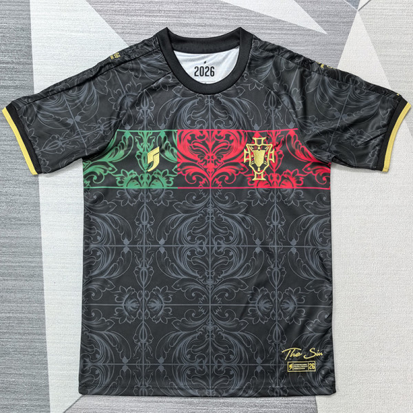 2026-27 Portugal Black Red Special Edition Fans Training shirts (逗号)