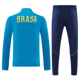 2026-27 Brazil Lake blue Half Pull Tracksuit (半拉链)