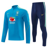 2026-27 Brazil Lake blue Half Pull Tracksuit (半拉链)