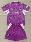 2026-27 Man City Pink Goalkeeper Kids Soccer Jersey