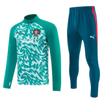 2026-27 Portugal Green Half Pull Tracksuit (半拉链)
