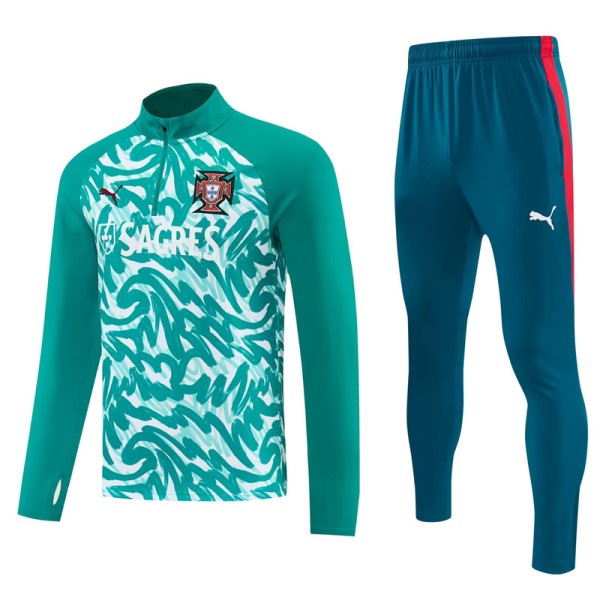 2026-27 Portugal Green Half Pull Tracksuit (半拉链)