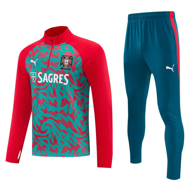 2026-27 Portugal Red Half Pull Tracksuit (半拉链)