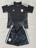 2026-27 Aston Villa Black Goalkeeper Kids Soccer Jersey