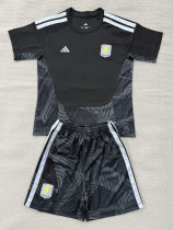 2026-27 Aston Villa Black Goalkeeper Kids Soccer Jersey