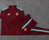 2026-27 Portugal Brown Red Half Pull Tracksuit #B26073(半拉链)