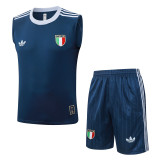 2026-27 Italy Dark blue Tank top and shorts suit #D26051