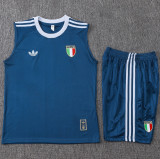 2026-27 Italy Dark blue Tank top and shorts suit #D26051