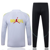 2026-27 Brazil White Half Pull Tracksuit #B26078(半拉链)