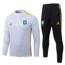 2026-27 Brazil White Half Pull Tracksuit #B26078(半拉链)