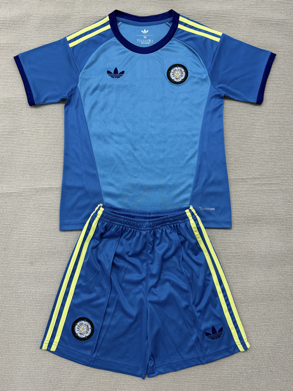 2026-27 Leeds United Blue Goalkeeper Kids Soccer Jersey