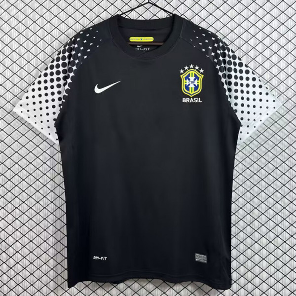 2010 Brazil Black GoalKeeper Retro Soccer Jersey