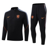 2026-27 Netherlands Black Half Pull Tracksuit (半拉链)