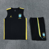 2026-27 Brazil Jordan Black Tank top and shorts suit