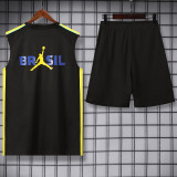 2026-27 Brazil Jordan Black Tank top and shorts suit