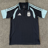 2026-27 Argentina Royal blue Polo Short Sleeve (半拉链)