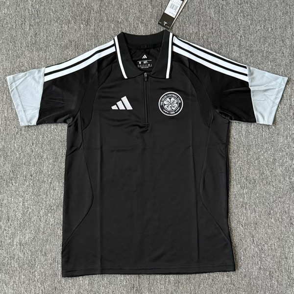 2026-27 Celtic Black Polo Short Sleeve (半拉链)