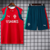 2026-27 Portugal Red Tank top and shorts suit