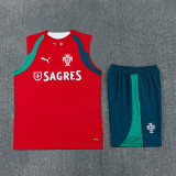 2026-27 Portugal Red Tank top and shorts suit