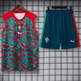 2026-27 Portugal Red Green Tank top and shorts suit