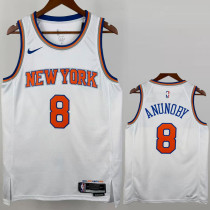 2022-23 Knicks ANUNOBY #8 White Top Quality Hot Pressing NBA Jersey