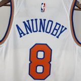 2022-23 Knicks ANUNOBY #8 White Top Quality Hot Pressing NBA Jersey