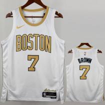2025-26 Celtics BROWN #7 White City Edition Top Quality Hot Pressing NBA Jersey