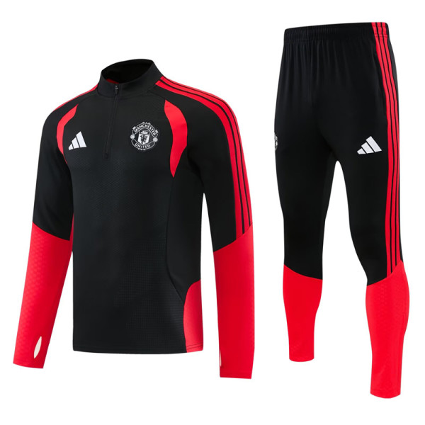 2026-27 Man Utd Black Half Pull Tracksuit (半拉链)