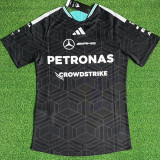 2026 Mercedes Black T-Shirts Racing Suit (Slim-fit style)球员