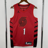 2022-23 Trail Blazers MORANT #1 Red Top Quality Hot Pressing NBA Jersey (Trapeze Edition)飞人版