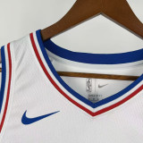 76ERS BROWN #7 White Top Quality Hot Pressing NBA Jersey (V领)