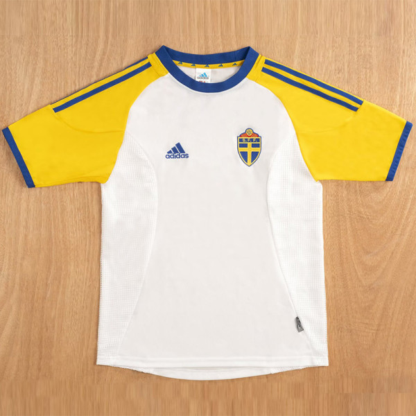 2002 Sweden Away Retro Soccer Jersey