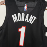 2025-26 Trail Blazers MORANT #1 Black Top Quality Hot Pressing NBA Jersey (V领)