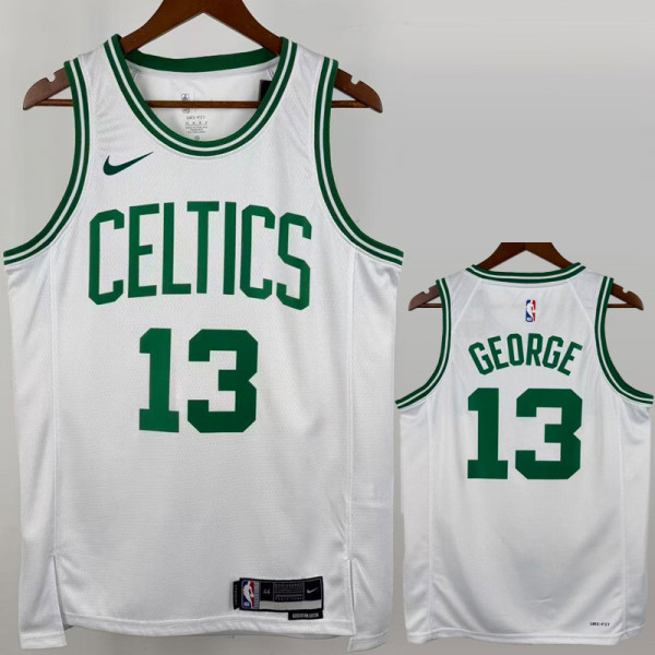Celtics GEORGE #13 White Top Quality Hot Pressing NBA Jersey